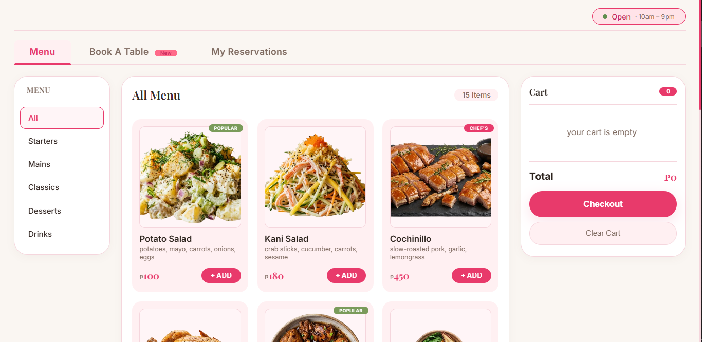 Restaurant Website